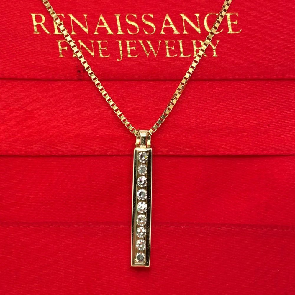 SOLD-🎉14Kt Yellow Gold 1.37 Carats Natural 💎Pendant 14 KT Box Chain.❤️